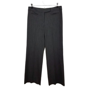 ann taylor loft ann 4 gray‎ striped dress pants tro